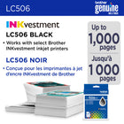Brother Genuine LC506BKS Ink Cartridge - Standard Yield - Black -Brother Genuine LC506BKS Standard Yield Black Ink Cartridges deliver consistent, reliable performance
