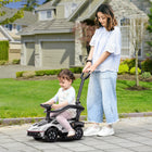 Aosom 3-in-1 Essenza SCV12 Kids Ride-On Push Car - White-The steering wheel can easily control the direction 
