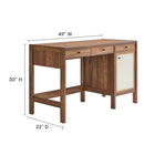 Modway Capri 49" Wood Grain Office Desk - Walnut-MDF and Particleboard Construction