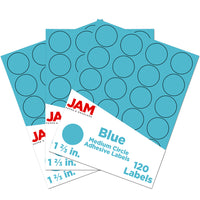 JAM Paper Round Circle Label Sticker Seals, 1 2/3 inch diameter, Blue, 3 Sets of 120 (147627037g)-Blue