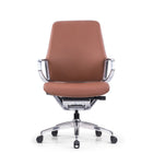 Nexten Pro Standard Height Back Office Chair - Brown-Premium genuine leather office Chair