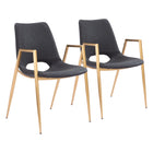 Zuo Desi Dining Chair - Black/Gold - Set of 2-Assembly required