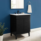 Modway Render 24" Bathroom Vanity - Black/White-Integrated Countertop