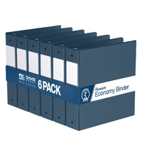 Davis Group Premium Economy Binder - Round Ring - 2" - Navy Blue - 6 Pack-3 Ring Binder