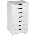 Vinsetto Mobile Letter/A4 Filing Cabinet with Drawers & Wheels - White-The tabletop can hold printers, scanners, or display personal items
