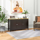 HOMCOM 47.2" L Sideboard Buffet Storage Cabinet - Black-Foot pads at the bottom for protecting your floors
