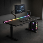 MotionGrey Chroma 4-Motor Electric Standing Desk with One-Piece Desktop - 55.1 in - Black - 1 Set-One-piece desktop creates a continuous work surface without a centre seam