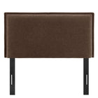 Modway Camille Upholstered Linen Blend Twin Size Headboard - Cocoa-Adjustable Mounting Positions