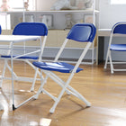 Flash Furniture Kids Blue Plastic Folding Chair - 10 Pack-220 lb. Weight Capacity