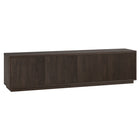 Hudson&Canal Hanson TV Stand for TV's up to 85" - Alder Brown-Features four doors with enclosed cabinets and 4 shelves for ample storage