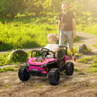 Qaba 12V Kids Ride On Car w/ Remote Control, Spring Suspension - Pink-Spring suspension on all four wheels ensures a smooth ride 