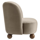 Modway Monroe Performance Velvet Accent Chair - Taupe Walnut-Sinuous Spring Support