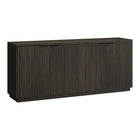 Hudson&Canal Mansfield 68"W Buffet Table - Alder Brown-Features 4 doors with two storage cabinets and adjustable shelves