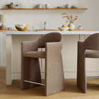 Modway Talia 37" Upholstered Fabric Counter Stool - Mocha-Bentwood Frame