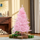 HOMCOM 5' Artificial Christmas Tree with Automatic Open - Pink-Realistic plastic branches, outside tips use our unique injection molding technology to create a more life-like look 