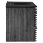 Modway Render 36" Wall-Mount Bathroom Vanity - Charcoal/Black-Full-Extension Drawers