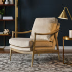 Modway Langford Performance Velvet Accent Armchair - Almond Walnut-Performance Velvet Fabric