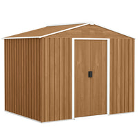Outsunny 8' x 6' Outdoor Storage Shed - Dark Brown-Serve as a tool shed, a bicycle shed, a mobility scooter shed, or a garden bin storage
