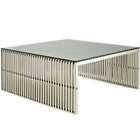 Modway Gridiron Coffee Table - Silver-Perfect Modern Side Table