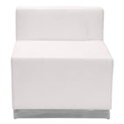 Flash Furniture HERCULES Alon Series Melrose Leather Chair with Brushed Stainless Steel Base - White-Modular Chair