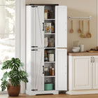 HOMCOM 72" H Pantry Cabinet for Dining Room - White-Classic barn doors and vintage handles add timeless country charm 