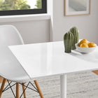 Modway Lippa 28" Square Wood Dining Table - White-Seats 2