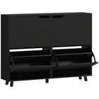 HOMCOM Shoe Cabinet with 4 Flip Drawers for Storage - Black-Holds up to 16 pairs of shoes, keeping your entryway clean and clutter-free