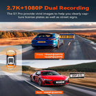 Vantrue S1 Pro 2.7K/1080P Dual Front and Rear Dash Cam with 64 GB SD Card-Built in 5ghz wifi allows instant preview video playback download sharing and camera control through the vantrue app