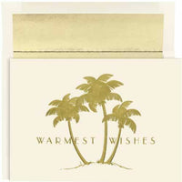 JAM Paper Christmas Cards Set - Gold Palm Trees - 18 Pack-Color: Gold Palm Trees