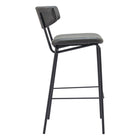 Zuo Charon Barstool - Vintage Black - Set of 2-Dimensions: 22.4" L x 18.5" W x 40.2" H