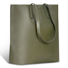 Champs Onyx Leather Vertical Tote - Khaki-Top opening with magnetic closure
