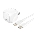 Belkin 20 W Wall Charger with USB-C to USB-C Cable - 1 m-Fast Charging Technology: Our Compact Wall Charger supports fast charging of various devices, rapidly charging an iPhone 16 from 0-50% in just 27 minutes or a Samsung S23 in 30 minutes†. Spend less time charging and more time connected to your day