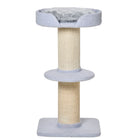 PawHut 36" Cat Tree with Sisal Mat Scratching Post and Cushion Bed - Light Blue-Multi-level design satisfy your pet's desire to climb 