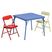 Flash Furniture Kids Colourful 3 Piece Folding Table & Chair Set-Multipurpose Kids Table Set