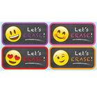 Ashley Productions Non-Magnetic Mini Whiteboard Erasers - Emotions Icons - 16 Pack-Keep in a small bucket, box or drawer