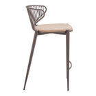 Zuo Silues Counter Stool - Taupe/Brown - Set of 2-Dimensions: 20.3" L x 17.3" W x 34.1" H