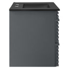 Modway Render 30" Wall-Mount Bathroom Vanity - Grey/Black-Full-Extension Drawers