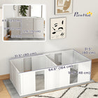 PawHut Whelping Box with Removable Doors for Small Dogs - 65" L x 31,5" W x 19" H-Transparent acrylic panel allows for quick checks on dogs