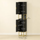 Kleankin 67" Tall Freestanding Bathroom Linen Tower Cabinet - Black-Tall and narrow design saves space in your bathroom