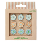 Moments of Joy Push Pin Set - Flowers-Includes 9 flower-shaped push pins in assorted pastel colours