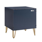 Manhattan Comfort DUMBO 20.07" Modern 1-Drawer Nightstand 2-Piece Set - Midnight Blue-Snap It Assembly! Includes High Quality Internal Click Grooves for a Simple Assembly, No Tools Required