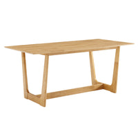 Modway Solara 71" Rectangle Wood Dining Table - Natural-71" Rubberwood Dining Table