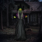 HOMCOM Animatronic Old Witch Prop Halloween Decoration-Activates automatically by touch or loud sounds 