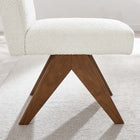 Modway Lyra Boucle Fabric Dining Room Side Chair - Ivory - 2 Pack-Dense Foam Padding