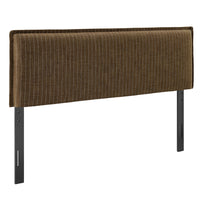 Modway Camille Striped Linen Blend King Size Headboard - Earth Stripe-Woven Linen Blend with Pinstripe Pattern
