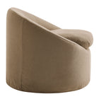 Modway Sadie Slipcovered Linen-Blend Round Accent Chair - Almond-Rubberwood Legs With Floor Glides