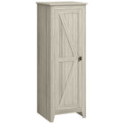 HOMCOM 48" H Kitchen Pantry Cabinet with Barn Door - Grey-Four-tier layout maximizes vertical storage 