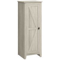 HOMCOM 48" H Kitchen Pantry Cabinet with Barn Door - Grey-Four-tier layout maximizes vertical storage 
