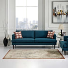 Modway Hester Ornate Turkish Vintage Area Rug - 5 ft W x 8 ft L - Tan/Walnut Brown-Protect Floors From Traffic/Furniture