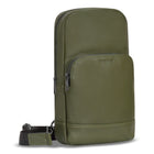 Champs Onyx Leather Sling Bag - Khaki-Inner RFID zipper pocket
